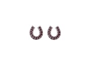 Srebrne kolczyki z granatami w kształcie podkowy - oryginalny design