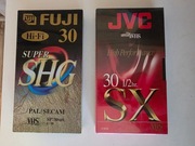 KASETY VHS 2 Sztuki JVC FUJI 30 MIN NOWE W FOLII