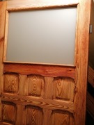 Drzwi LEWE drewniane ŁAZIENKA/PIWNICA+futryna