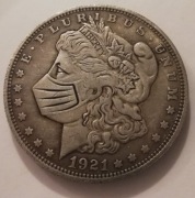 covid koronawirus maseczka epidemia Morgan dolar