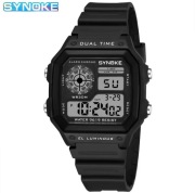 Zegarek SYNOKE Dual Time|Wodoszczelny RGB LED Sportowy Design 3ATM