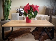 Drewniany stolik, dębowa ława