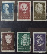 Znaczki 988 - 993 Wielcy uczeni 1959r. czyste Polska