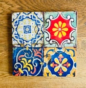 Drewniane podkładki pod kubek komplet 4 puzzle