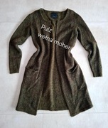 Pulz sweter w odcieniach zieleni z dodatkiem wełny moherowej roz. S