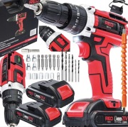 WIERTARKO WKRĘTARKA AKUMULATOROWA UDAROWA MOCNA WKRĘTAK ZAKRĘTARKA 2xAKU