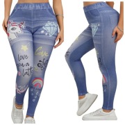 Legginsy jednorożec prążek 2XL