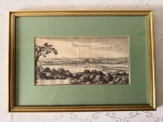 Antyczny Miedzioryt 1653 XVII Wiek Oryginał Topografia Saksonii w Złotej