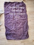 Worek lniany - barwiony, duży 105cm x 64cm