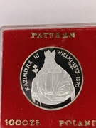 Zestaw 3 srebnych próbnych monet Poczet Królów Polskich PRL 