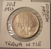20 złotych 1973 r.  KŁOSY... Destrukt, w tle trawka...!