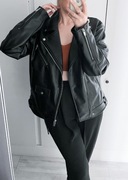 Zara kurtka ramoneska z eko skóry skóra ekologiczna o męskim kroju