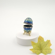 Jajko jajo faberge pojemniki szkatułka błękitnoniebieskie