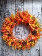 Jesienna dekoracja, wianek jesienny na drzwi, eko decor domu, susz, 45 cm