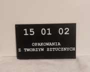 Tabliczka 3D OPAKOWANIA Z TWORZYW SZTUCZNYCH 15 01 02 