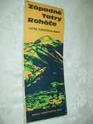 TATRY ZACHODNIE, ROCHACZE- LETNIA MAPA TURYSTYCZNA - 1987