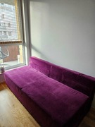 Sofa rozkładana z pojemnikiem i zdejmowanym pokrowcem 194 cm, welur