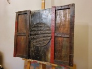 Rustykalna Płaskorzeźba/Obraz Drewno-Metal 