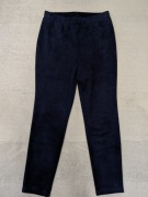 Granatowe eleganckie welurowe spodnie legginsy Nina Leonard 36 jak nowe