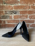 Szpilki ZARA 10 cm, niebieskie białe rozmiar 36