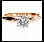 Pierścionek zaręczynowy 14k złoto diament 1.03 ct