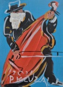 PAWEŁ KLUZA - OBRAZ OLEJNY "KONTRABASISTA" - ORYGINAŁ