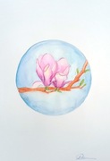 Akwarela obrazek Magnolia 