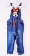 Jwansowe ocieplane spodnie ogrodniczki Myszka Minnie C&A 92