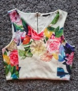 Crop top róże kwiaty elegancki romantyczny 38 M