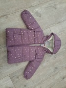 Kurtka zimowa dziewczęca, fioletowa w gwiazdki - rozm 86