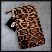 2w1 Torebka i portfel w panterkę portmonetka dużo przegródek