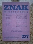 Znak miesięcznik nr 237 (3/1974) Buber; Scheler; Husserl; Sartre; Tischner