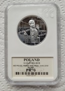 Moneta 10 zł 2018 r. My Polacy dumni i wolni, grading PR70