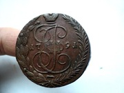 ROSJA: 5 KOPIEJEK 1791 R - ŁADNY STAN