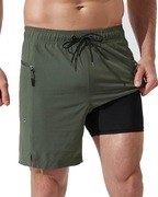 szybkoschnące spodenki sportowe z wkładką kompresyjną