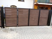 Brama przesuwna, dwudzielna, harmonijkowa