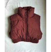 Krótka Kamizelka bezrękawnik Zara S/M pikowana, brązowa