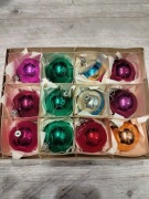 Bombki szklane PRL 12 sztuk