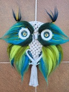 Sowa makrama z wełny czesankowej