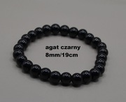 Bransoletka agat czarny 8mm/19cm