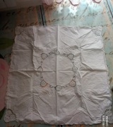 Ręcznie robiona na szydełku haft handmade serweta obrus kremowy 80x80cm