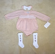 Komplet niemowlęcy 6-9m body + podkolanówki + opaska dla dziewczynki
