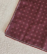 Bordowa wzorzysta poszetka bawełna/modal 32x32cm EM Men's Accessories