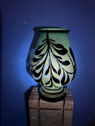 szklo bq argento murano wazon nie-uranowe, moze kobaltowe, zdobione srebrem