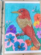 Obrazek pokolorowany kredkami w antyramie flexy