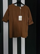 Bluza, bluzka rękaw 3/4 czekoladowa/brązowa punto milano