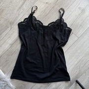 Carry czarny koronkowy top bluzka bielizna do spania sleepwear s
