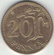 Finlandia 20 pennia 1987 M - 22 mm - nr 1
