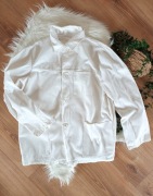 biała bluza bluzka z długim rękawem 40 42XL retro vintage z lat 80tych