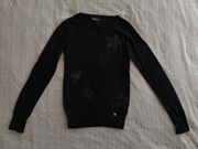 Czarny elegancki wełniany kaszmirowy sweter w cekiny Hostar 36 - 38